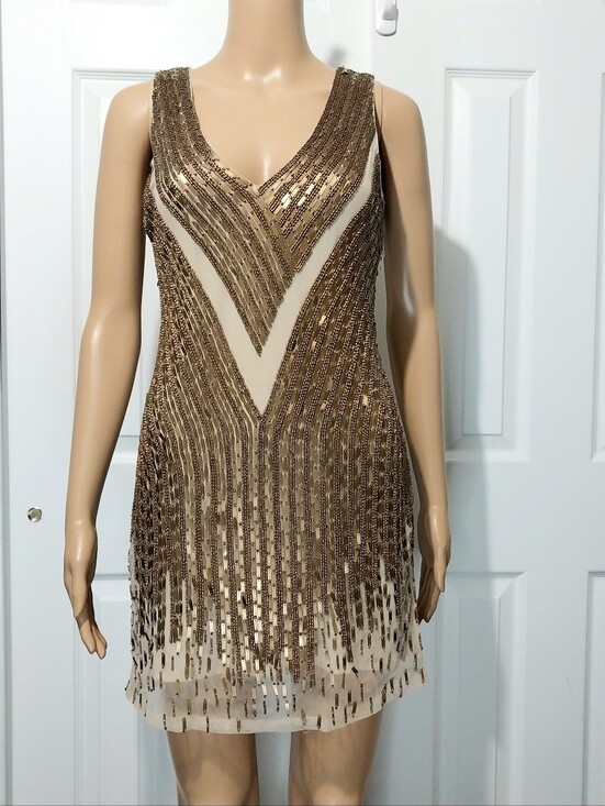 Free People x MLV Dresses & Skirts - Free People x MLV "Too Late To‎ Say Sorry" Beaded Sequin Mini Dress, Size S